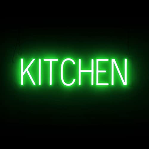 SpellBrite LED Neon KITCHEN Sign for Business - Green, 25" x 6" - color: Green, size: KITCHEN (25"x6.3")