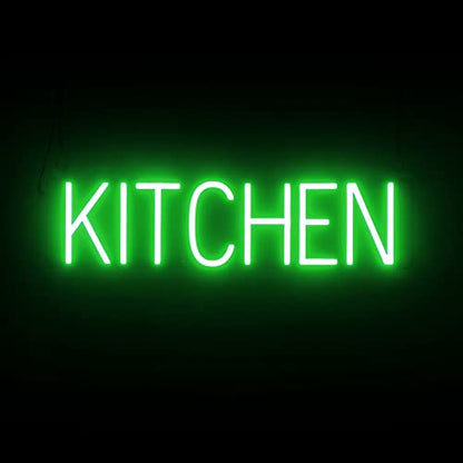 SpellBrite LED Neon KITCHEN Sign for Business - Green, 25" x 6" - color: Green, size: KITCHEN (25"x6.3")