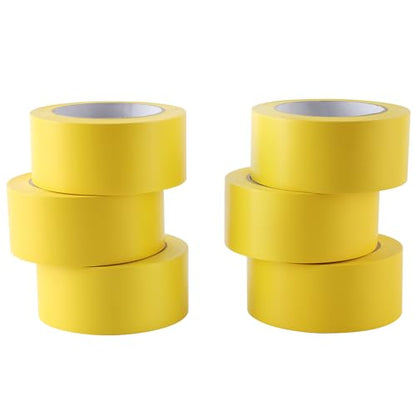 Lichamp 6 Rolls Vinyl Tape, 2" x 36 Yards per Roll, 216 Total Yards, Yellow - color: Yellow
