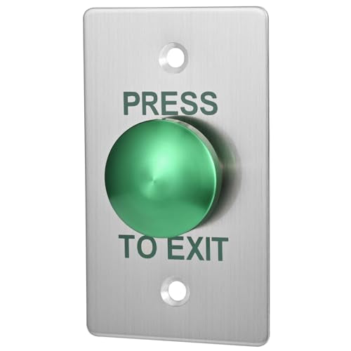Push to Exit Button for Door Access Control Big Press Button Waterproof Stainless Steel Shell with Back Mounted Box NO/COM Output - color: 3.4''x2.0'' with Box