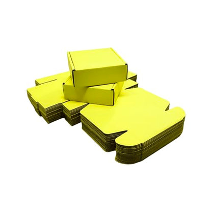 50 Pack 6.3x6x1.6 in Lemon Yellow Shipping Boxes - color: Lemon Yellow, size: 6.3x6x1.6 in