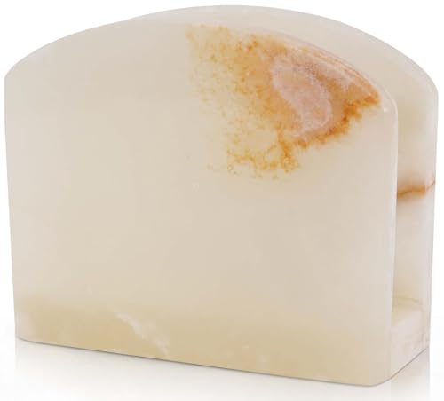 Radicaln Marble Napkin Holder for Table 6.5" Paper Napkin Dispenser Stand - color: White Onyx