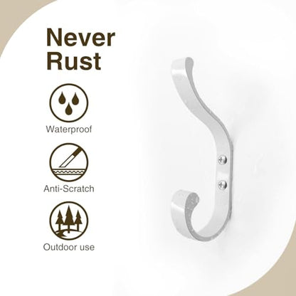 Coat Hooks Wall Mount,Heavy Duty Wall Hooks for Backpack,Towel,White 6 Pack - color: White, size: 6 Pack