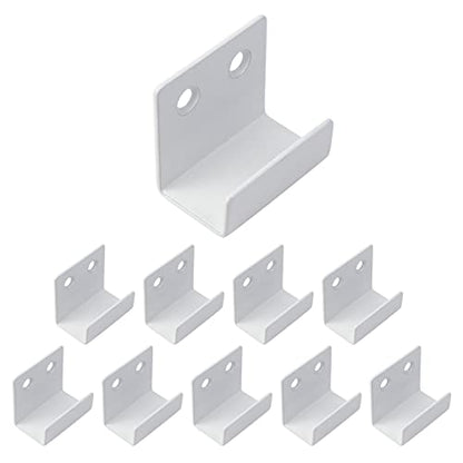 Coshar 10 Pcs Stainless Steel Hanger Bracket, 21mm Inner Width, White - size: 21mm Inner Width(White)