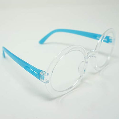 ArtToFrames Protective Kids Face Shield 5 Pack, Fully Transparent Face and Eye Protection from Droplets and Saliva with Reusable Round Blue Glasses and Replaceable Shield, Anti-Fog PPE - color: Kids R Blue, size: 5 Pack