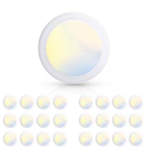ECOELER 5/6 Inch LED Disc Lights, 5CCT Dimmable Flush Mount Ceiling Downlight, 16.5W, 1100Lm, 5 Color Selectable Surface Mount Ceiling Lighting for Closet, Office, Garage, ETL&FCC, 24 Pack - color: 5CCT (2700K/3000K/4000K/5000K/6000K), size: 24 - Pack