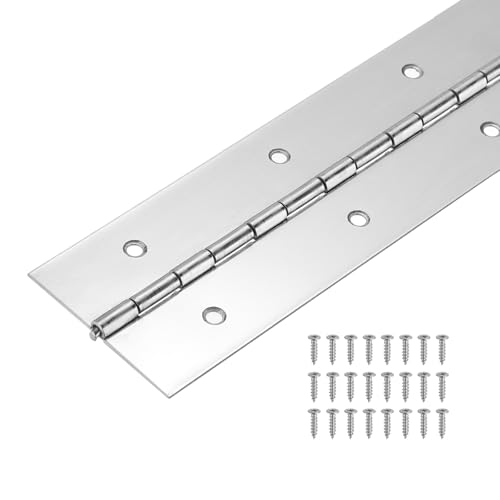 PATIKIL 24x2/600x50.8x1mm Heavy Duty Piano Hinge, 304 Stainless Steel - size: 24 x 2 Inch / 600x50.8x1mm