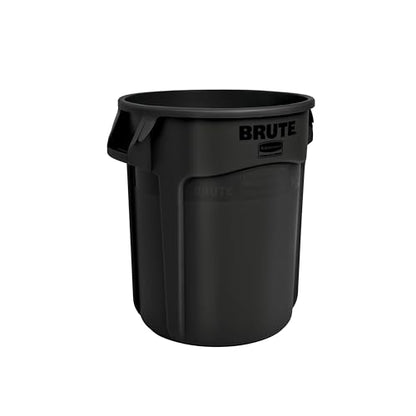 Rubbermaid Commercial Products BRUTE Heavy-Duty Round Trash Can with Venting Channels, 20-Gallon, Black, Waste Container for Landscapers/Construction Sites/Restaurants/Offices/Warehouses/Home/Driveway - color: Black, size: 20 Gallon