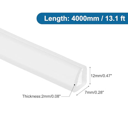 PATIKIL 13Ft U Channel Edging Trim 1/8" Slot Fits 3/32"-1/8" Edge - size: 13Ft Long,1/8" Slot,15/32"Wx5/64"Tx9/32"H