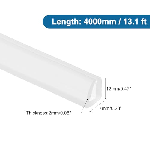 PATIKIL 13Ft U Channel Edging Trim 1/8" Slot Fits 3/32"-1/8" Edge - size: 13Ft Long,1/8" Slot,15/32"Wx5/64"Tx9/32"H