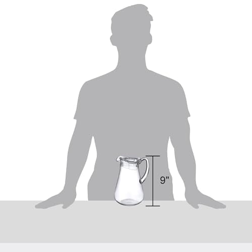Amazing Abby - Droply - Plastic Pitcher (64 oz, 2 Quart), Clear Water Pitcher with Lid, Fridge Jug, BPA-Free, Shatter-Proof, Great for Iced Tea, Sangria, Lemonade, Juice, Milk, and More - style: Droply (64 oz)