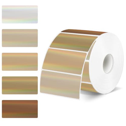 Brown Thermal Label 2x1 Inch- Barcode Labels- Holographic Thermal Sticker Labels for Address, Shipping, Compatible with Rollo Label Printer & MUNBYN& Zebra (300 Sheets/Brown Gradient) - color: Holographic Brown, size: 2"x 1"
