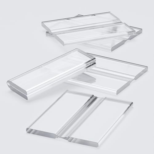 5 x 50mm, 2", low profile flex hinges, flexible living hinges, Transparent, Continuous Acrylic Piano Hinges,