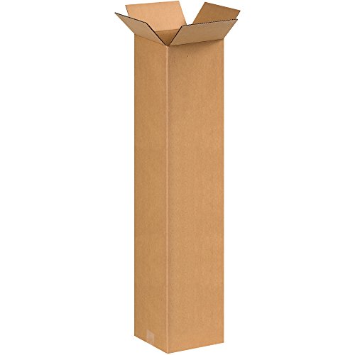 BOX USA Shipping Boxes Medium 8"L x 8"W x 36"H 25-Pack, Cardboard Box for Shipping, Moving, Mailing, Packing, Packaging and Storage - size: 8"L x 8"W x 36"H
