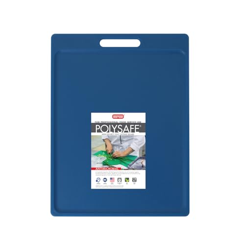 Dexas NSF Certified Polysafe Cutting Board with Handle, 11 x 14.5 Inches, Reversible Kitchen Cutting Board, Blue - color: Blue, size: 14.5"L x 11"W