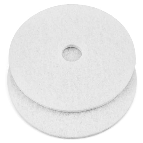 Teenyyou 2 Pcs 12" White Floor Buffer Pads for Machine - color: White, size: 12"