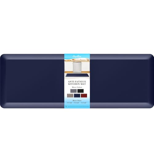 4/5 Inch Thick Kitchen Mats for Floor, StepRite Kitchen Rug for Standing - color: Blue, size: 48"L x 17"W x 0.8"Th
