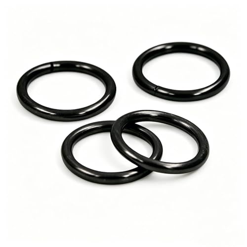 1/2'' Metal O-Ring Buckle Connector Round Loops Non Welded for Bags Webbing Purse and Belt Straps, Black, Pack of 150 - color: Black X 150 Pcs