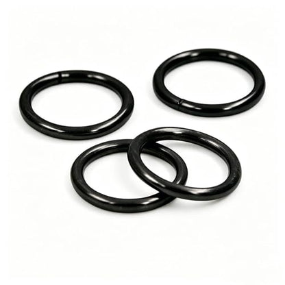 1/2'' Metal O-Ring Buckle Connector Round Loops Non Welded for Bags Webbing Purse and Belt Straps, Black, Pack of 150 - color: Black X 150 Pcs