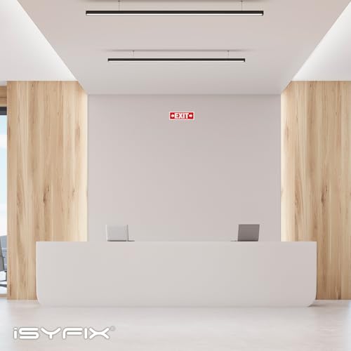iSYFIX Exit Signs, 2 Pack, 12x4 Inch, Right & Left Arrow - color: Plastic Right&Left, size: 2 Pk 12x4