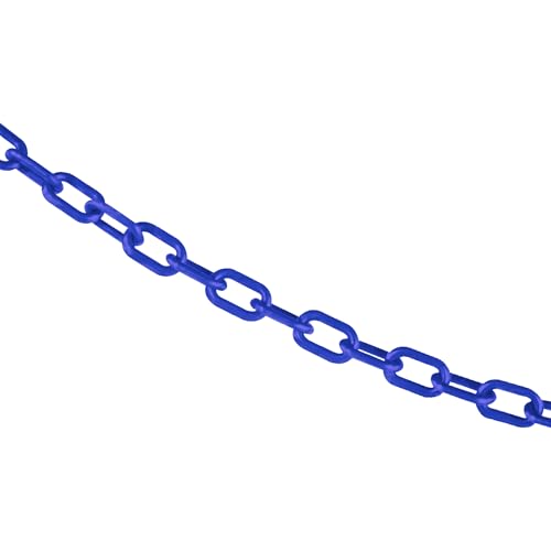Mr. Chain Plastic Barrier Chain, Blue, 3/4 in Link, 50 ft Length (00006-50) - color: BLUE, size: 3/4 IN
