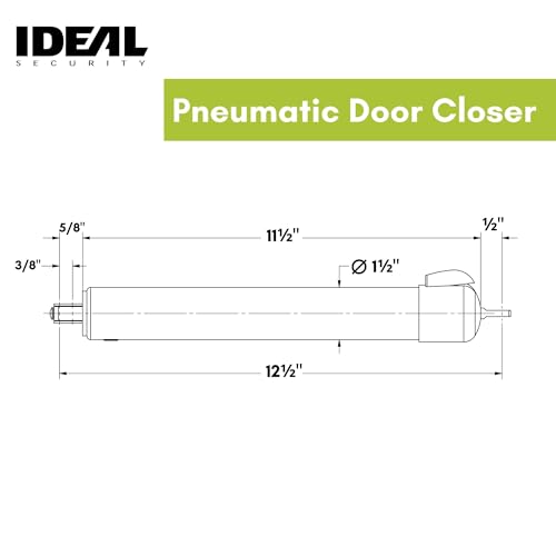 Ideal Security 9700 Heavy Pneumatic Touch & Hold Storm and Screen Door Closer for Wood, Aluminum, and Vinyl Doors, Silent and Smooth Closing, 11.5", Black - style: Black