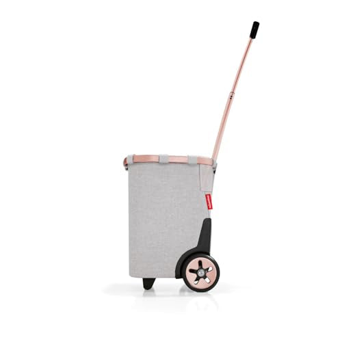 reisenthel carrycruiser Twist Sky Rose - Portable Shopping Trolley with Sturdy Aluminum Frame, Shoulder Strap and Removable mesh Inner Bag -Water-Repellent - color: Sky Rose