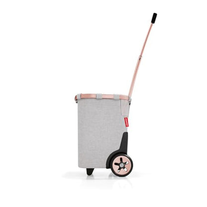 reisenthel carrycruiser Twist Sky Rose - Portable Shopping Trolley with Sturdy Aluminum Frame, Shoulder Strap and Removable mesh Inner Bag -Water-Repellent - color: Sky Rose