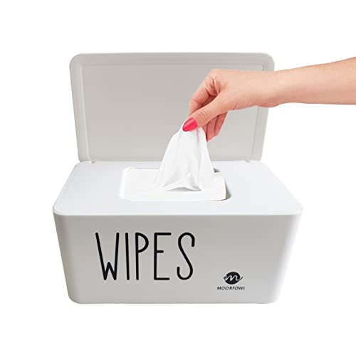 Moorfowl Baby Wipe Dispenser for Bathroom,8.2L x 4.9W x 3.9H inches - color: White New