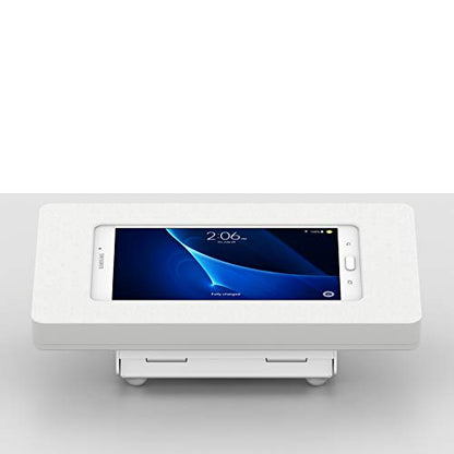 VidaMount White Enclosure and Fixed Tilted 15° Desk/Surface Mount [Bundle] Compatible with Samsung Galaxy Tab A 7.0 - color: White, size: Galaxy Tab A 7.0