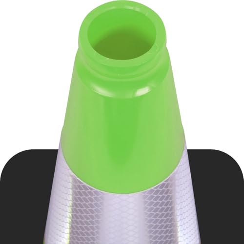 6 Pack 18" Inch Green PVC Traffic Cones with Heavy-Duty Base, High-Visibility All-Weather Safety Cones for Road Construction, Parking Lot, and Garage Use (6, Green, 18" Medium) - color: Green, size: 18" Medium