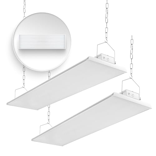 Konlite 4FT LED High Bay Light - Pack of 2-300W - 42000LM - 1-10V dimmable - 5000K - UL and DLC Listed - Replaces 8 Lamp Fluorescent T5 Fixture - size: 2 PACK - 300W