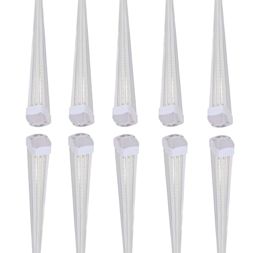 8FT LED Shop Light, 6000K Linkable Work Light Fixture, 10 Pack - size: 10pcs-8FT-6000K White