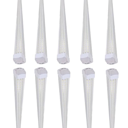 8FT LED Shop Light, 6000K Linkable Work Light Fixture, 10 Pack - size: 10pcs-8FT-6000K White
