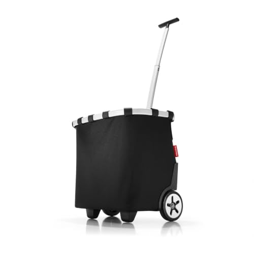 reisenthel carrycruiser Black - Portable Shopping Trolley with Sturdy Aluminum Frame, Shoulder Strap and Removable mesh Inner Bag - Water-Repellent - color: Black