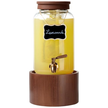 1 Gallon Glass Drink Dispenser for Parties Beverage Dispenser