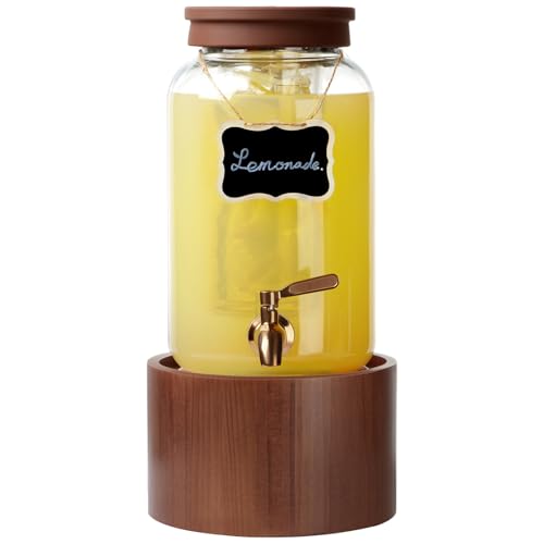 1 Gallon Glass Drink Dispenser for Parties Beverage Dispenser
