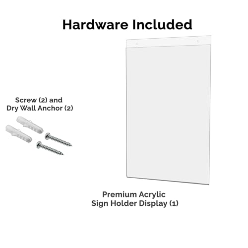 10 Pack Wall Sign Holder 11" x 17" Ad Frame with Mounting Holes Portrait Graphic Display Frame Clear Acrylic Sleeve by Marketing Holders - size: 11"w x 17"h