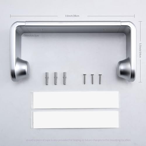 ONE Hand Tear Paper Towel Holder Under Cabinet/Wall for 9.4-11inch, Silver - color: Silvery
