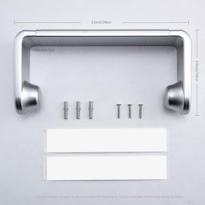 ONE Hand Tear Paper Towel Holder Under Cabinet/Wall for 9.4-11inch, Silver - color: Silvery