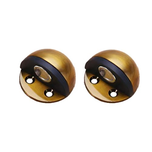 Magnetic Door Stop, Cushioning Bumper & Draft Hold, 2-Pack, Gold - color: Gold