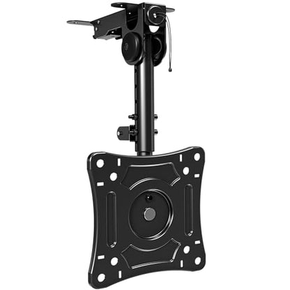 MOUNTUP Folding Under Cabinet TV Mount, VESA 75x75mm & 100x100mm Flip Down & Swivel TV Bracket for Most 13-32" LCD Screens up to 22 Lbs, Height Adjustable Space Saving Under Counter Mount for RV - size: Height 11.8'', Under Cabinet