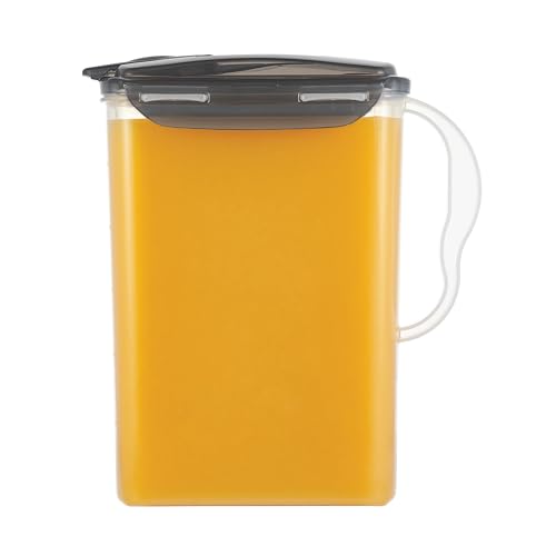 LocknLock Aqua Fridge Door Water Jug | Clear Pitcher | BPA Free Plastic Pitcher with Lid | 3 Quart Pitcher with Lid for Water, Juice, Tea & More Beverages, Gray - color: Gray, size: 96 Ounces