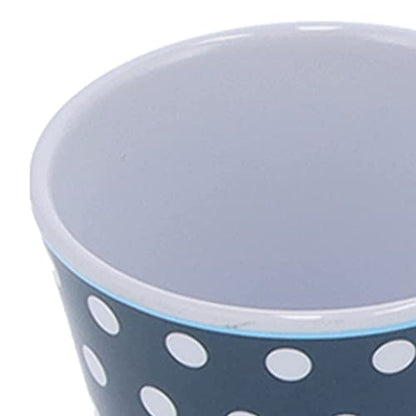 Dark Blue Dot Melamine Dinnerware Set – Cups, Salad Bowls & Plates for Home, Restaurant, Hotel Use