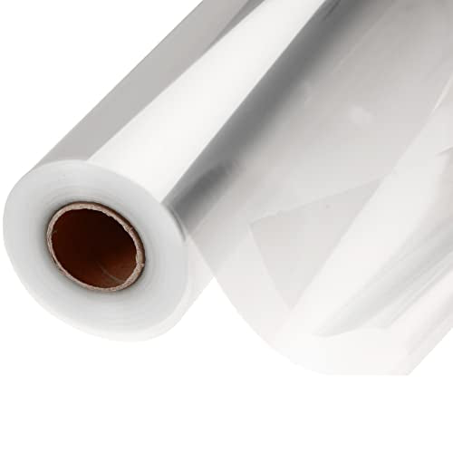 GcFoir Clear Cellophane Wrap Roll 34.5" Wide x 220 Ft Long, 3 Mil ThickPlastic Transparent Cello Wrapping Paper for Gift Baskets, Flower Bouquets, Large Cellophane Sheets for Arts & Crafts Food Safe - color: Clear, size: 1 Count (Pack of 1) - 34.5" x 220