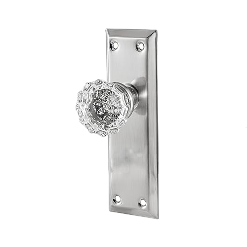 Vintage Glass Dummy Door Knobs Interior Single Sided, Brushed Nickel - color: Brushed Nickel, size: Single Dummy
