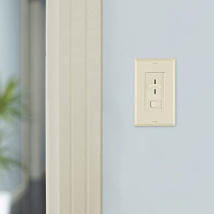 Maxxima LED Dimmer Electrical Light Switch, Ivory, 3-Way/Single Pole Use - color: Ivory