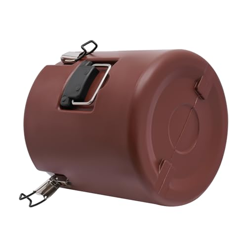 Insulated Food Carrier, 15L/13.62 QT Capacity Catering Hot Box with Stainless Steel Barrel, Food Warmers for Hot or Cold Food Storage Restaurant Canteen Home Party Lunch (brown) - color: 15L-Brown