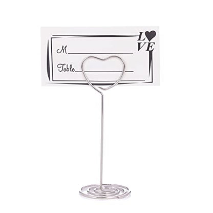 12pcs Table Number Holders Metal, 3.35 inch Place Card Stands for Wedding Centerpieces, Birthday Party - Table Card & Photo Picture Holders (Silver-Heart Shaped) - color: Silver-Heart Shaped
