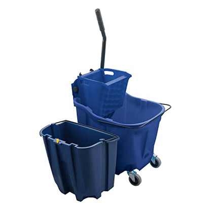 SPARTA 35 Qt Mop Bucket System with Wringer and Insert, Blue - color: Blue